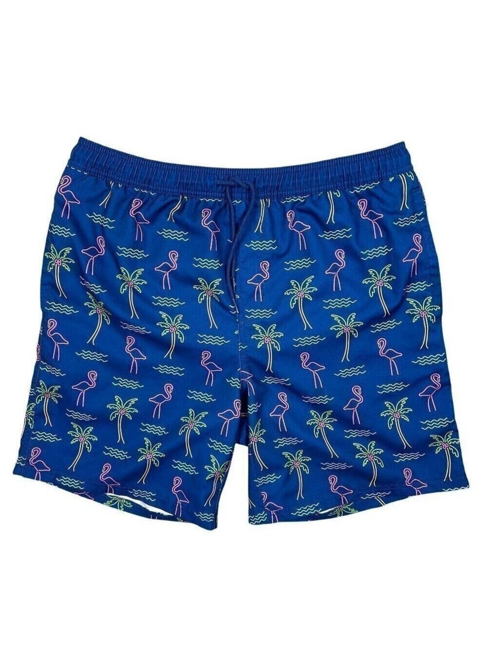Sonoma Men's Neon Flamingo Blue Board Shorts Swim Trunks Size L